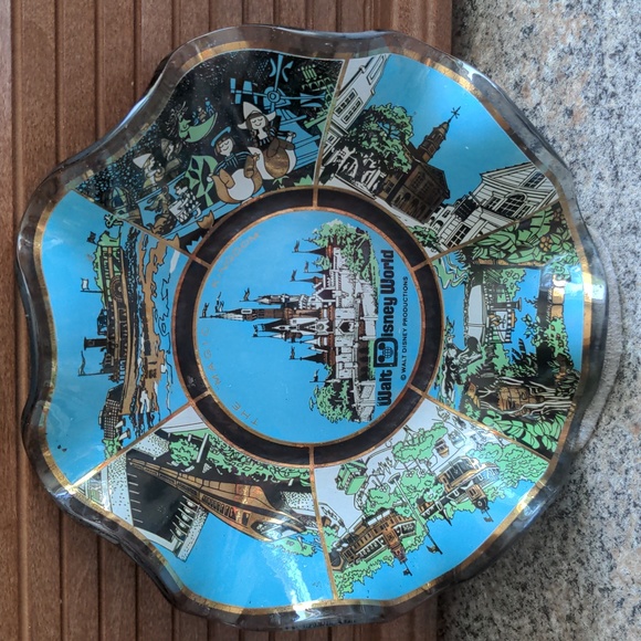 Disney Other - Walt Disney World Souvenir Plate Glass Bowl Candy Dish Memorabilia Vinta…